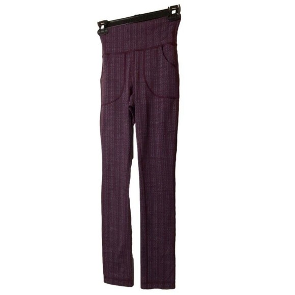 Lululemon Skinny Will Pant *Textured Ziggy Wee September Plum Sz 4 - Picture 1 of 7